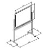Technické rozmery otočnej magnetickej tabule 120 x 180 cm