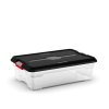 Plastový úložný box Moover box M, objem 27l, 58 x 38 x 18 (výška) cm, čierne veko