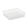 Plastový úložný box FLAT s vekom, transparentný, 9 litrov