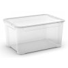 Plastový úložný box s víkem T box, vel. L, transparentní, 47 litru