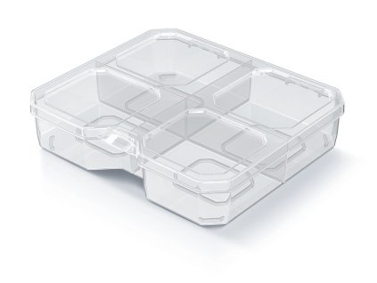 36502 2 box organizer 15 6x14x3 5cm sqr ksq15154 s429 transparentny plastovy