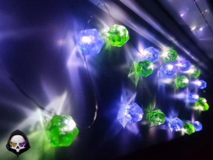 Svítící dekorační řetěz D20 Modrá/Zelená