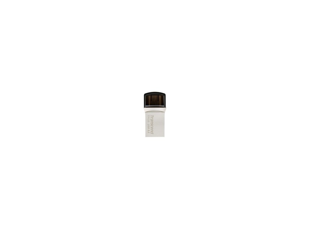 TRANSCEND Flash Disk 64GB JetFlash®890S OTG, USB 3.1 Type-C/A (R:90/W:30 MB/s) stříbrná