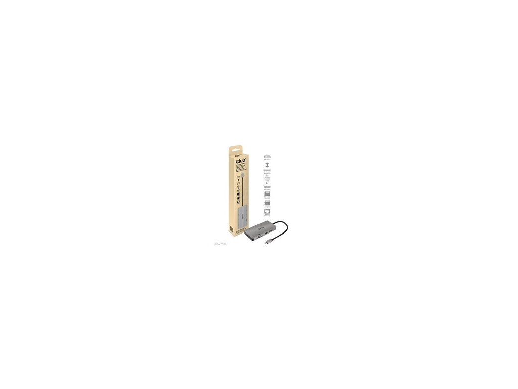 Club3D Dokovací stanice 8v1 USB 3.2 typ C (2xHDMI, 2xUSB-A, RJ45, SD/ Micro SD USB Type-C, 100W PD