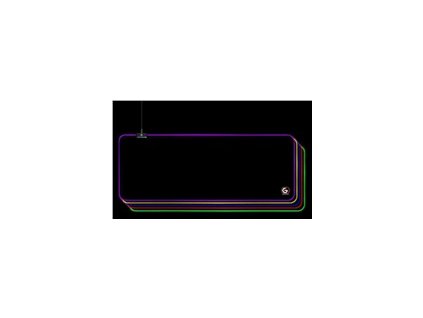 GEMBIRD Podložka pod myš MP-GAMELED-L, USB, RGB podsvícení, herní, 300x800mm, látková, černá