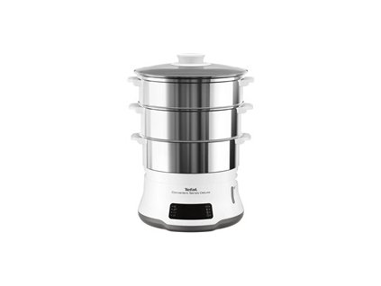 Tefal VC502D10 Convenient Series Deluxe parní hrnec, 900 W, 9 l, 5 programů, časovač, displej, bílý