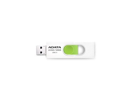 ADATA Flash Disk 64GB UV320, USB 3.1 Dash Drive, bílá/zelená