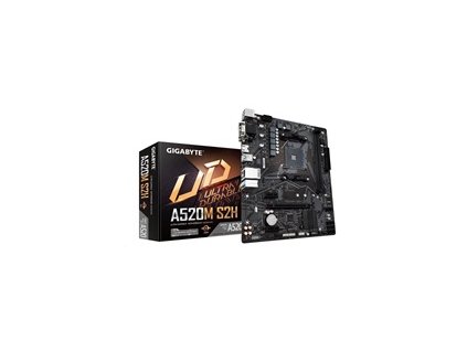 GIGABYTE MB Sc AM4 A520M S2H, AMD A520, 2xDDR4, 1xHDMI, 1xDVI, 1xVGA, mATX