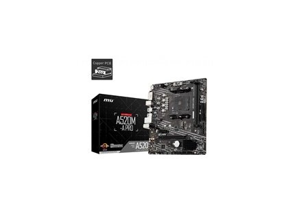 MSI MB Sc AM4 A520M-A PRO, AMD A520, 2xDDR4, m-ATX