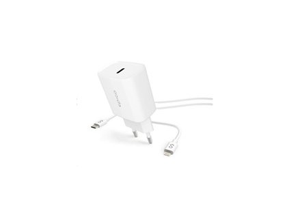 EPICO síťová nabíječka, PD 20W, USB-C - lightning kabel - bílá