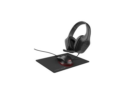 TRUST Sada sluchátka + myš + mousepad GXT 790 3v1 Gaming Bundle, černá