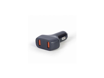 GEMBIRD Nabíječka do auta, 2x USB, rychlo-nabíječka, QC3.0, 36 W, černá
