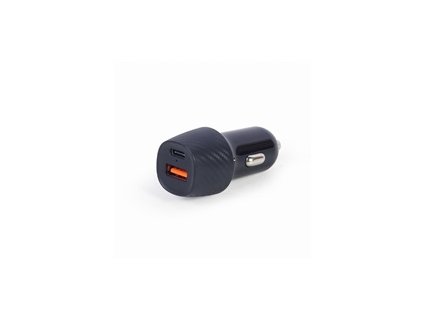 GEMBIRD Nabíječka do auta, 1x USB, 1xUSB-C, rychlo-nabíječka, QC3.0, 18 W, černá