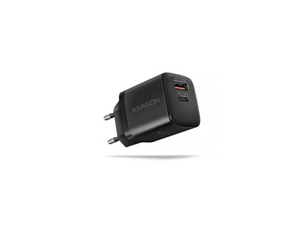AXAGON ACU-PQ20, nabíječka do sítě 20W, 2x port (USB-A + USB-C), PD3.0/PPS/QC4+/AFC/Apple, černá