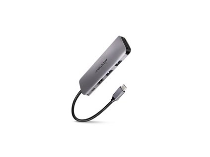 AXAGON HMC-5, USB 3.2 Gen 1 hub, porty 2x USB-A, HDMI, SD/microSD slot, PD 100W, kabel USB-C 20cm