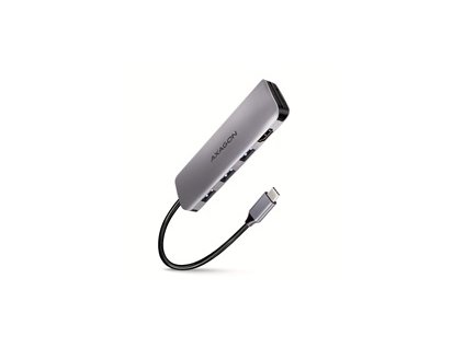 AXAGON HMC-HCR3A, USB 3.2 Gen 1 hub, porty 3x USB-A, HDMI 4k/30Hz, SD/microSD, kabel USB-C 20cm