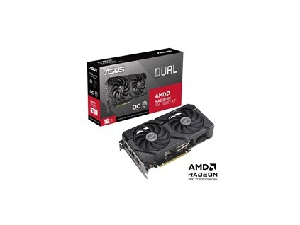 ASUS VGA AMD Radeon DUAL RX 7600 XT 16G OC, AMD RX 7600 XT, 16GB GDDR6, 3xDP, 1xHDMI