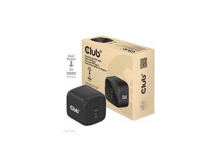 Club3D cestovní nabíječka PPS 45W GAN technologie, Dual port USB Type-C, Power Delivery(PD) 3.0 Support