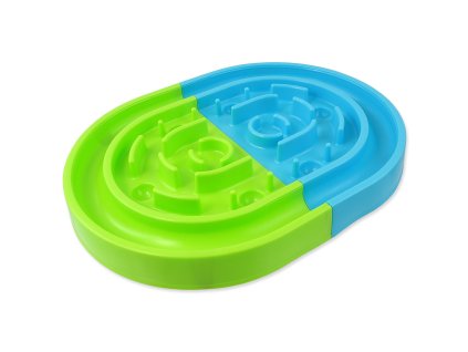 Miska Dog Fantasy Bludiště zpomalovací proti hltání zeleno-modrá 40x30x4,8cm