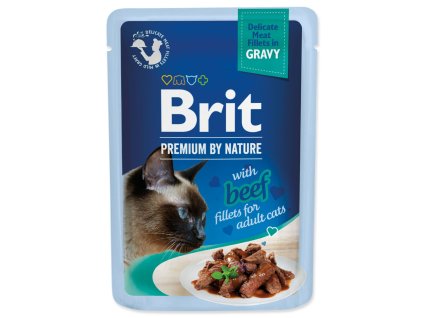 Kapsička Brit Premium by Nature hovězí filety v omáčce 85g