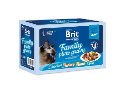 Kapsička Brit Premium by Nature filety v omáčce Family Plate 12x 85g
