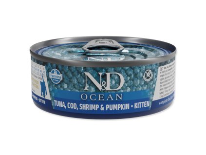 Konzerva N&D Kitten Ocean Tuna, Cod, Shrimp & Pumpkin 70g