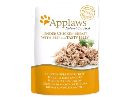 Kapsička Applaws Cat kuře s hovězím v želé 70g
