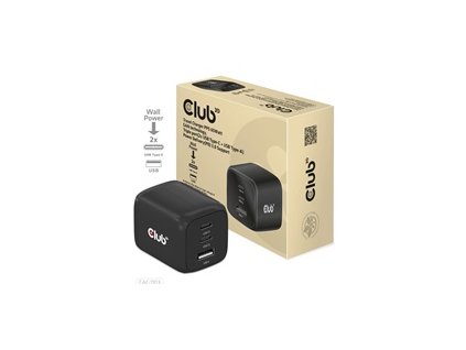 Club3D cestovní nabíječka 65W GAN technologie, 3 porty (2xUSB-C + USB-A), PPS, Power Delivery(PD) 3.0 Support