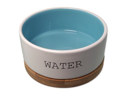 Miska Dog Fantasy keramická WATER bílá/modrá s podtáckem 13x5,5cm, 400ml