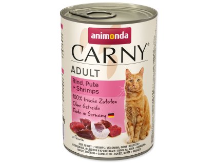 Konzerva Animonda Carny Adult hovězí, krůta a krevety 400g