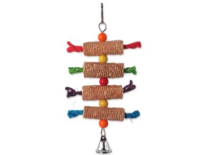 Hračka Bird Jewel závěsná klasy se zvonečkem barevné 27x16cm