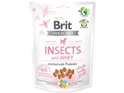 Pochoutka Brit Care Dog Crunchy Cracker Insects Puppy, syrovátka a probiotika 200g