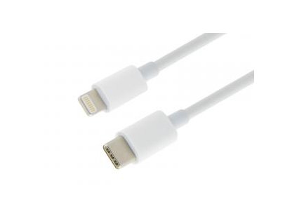 Datový a nabíjecí kabel USB-C - Lightning, 100cm, bílá