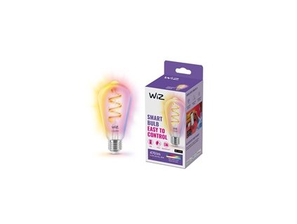 PHILIPS WiZ Wi-Fi BLE ST64 E27 6,3 W - barevná žárovka, nastavitelná teplota, stmívatelná