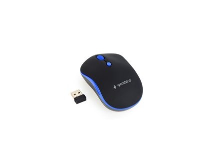GEMBIRD myš MUSW-4B-03-B, černo-modrá, bezdrátová, USB nano receiver