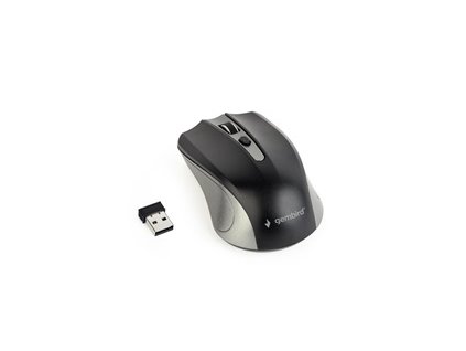 GEMBIRD myš MUSW-4B-04-GB, šedo-černá, bezdrátová, USB nano receiver