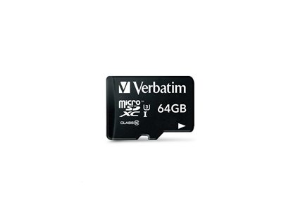 VERBATIM MicroSDXC karta 64GB Pro, U3 + adaptér