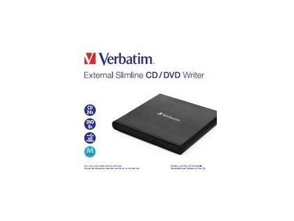 VERBATIM externí mechanika Slimline CD/DVD Writer USB - without NERO