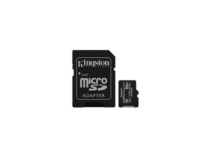 Kingston MicroSDXC karta 64GB micSDXC Canvas Select Plus 100R A1 C10 Card + SD adaptér