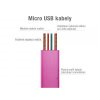 AVACOM MIC-40P kabel USB - Micro USB, 40cm, růžová