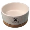 Miska Dog Fantasy keramická bílá WOOF s podtáckem 13x5,5cm, 400ml