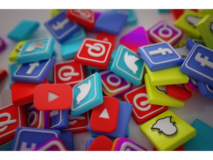 pile 3d popular social media logos