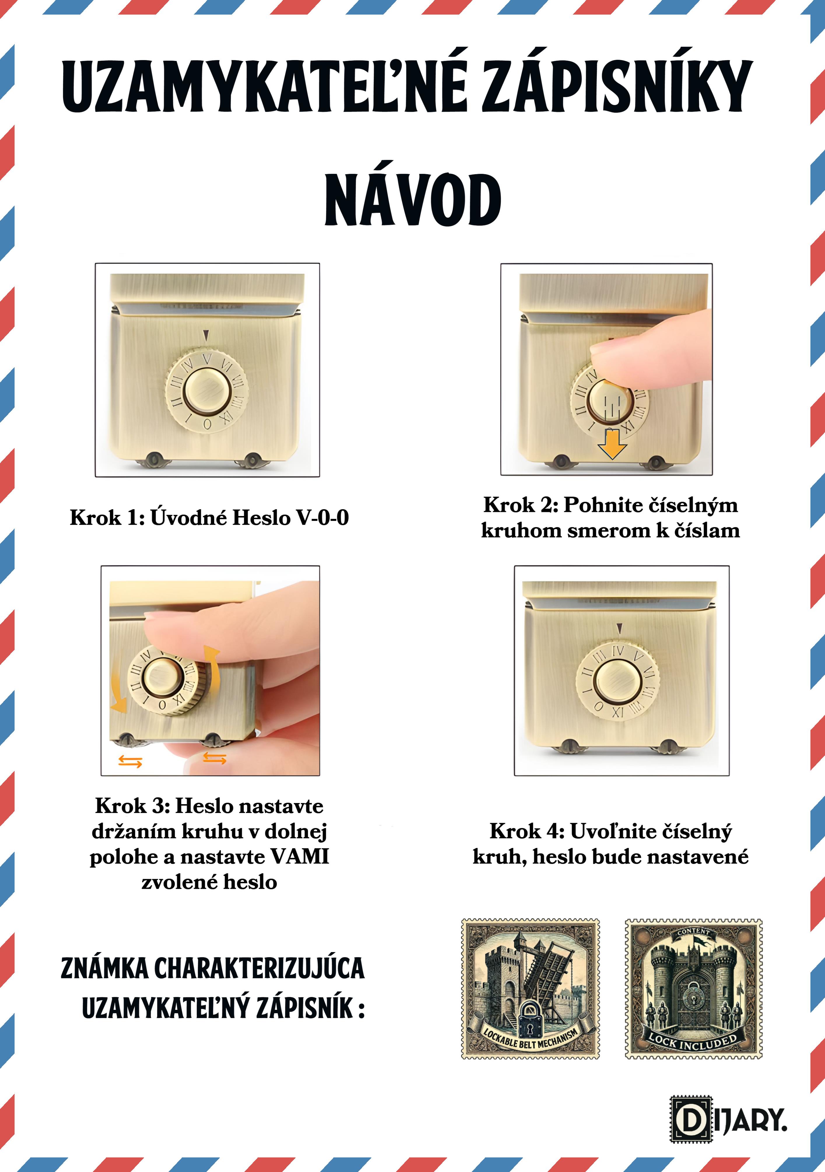 Návod na zamknutie zápisníka