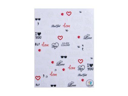 samolepky barevne love colorf ca 624
