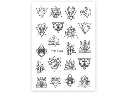 samolepky zvirata cernobila