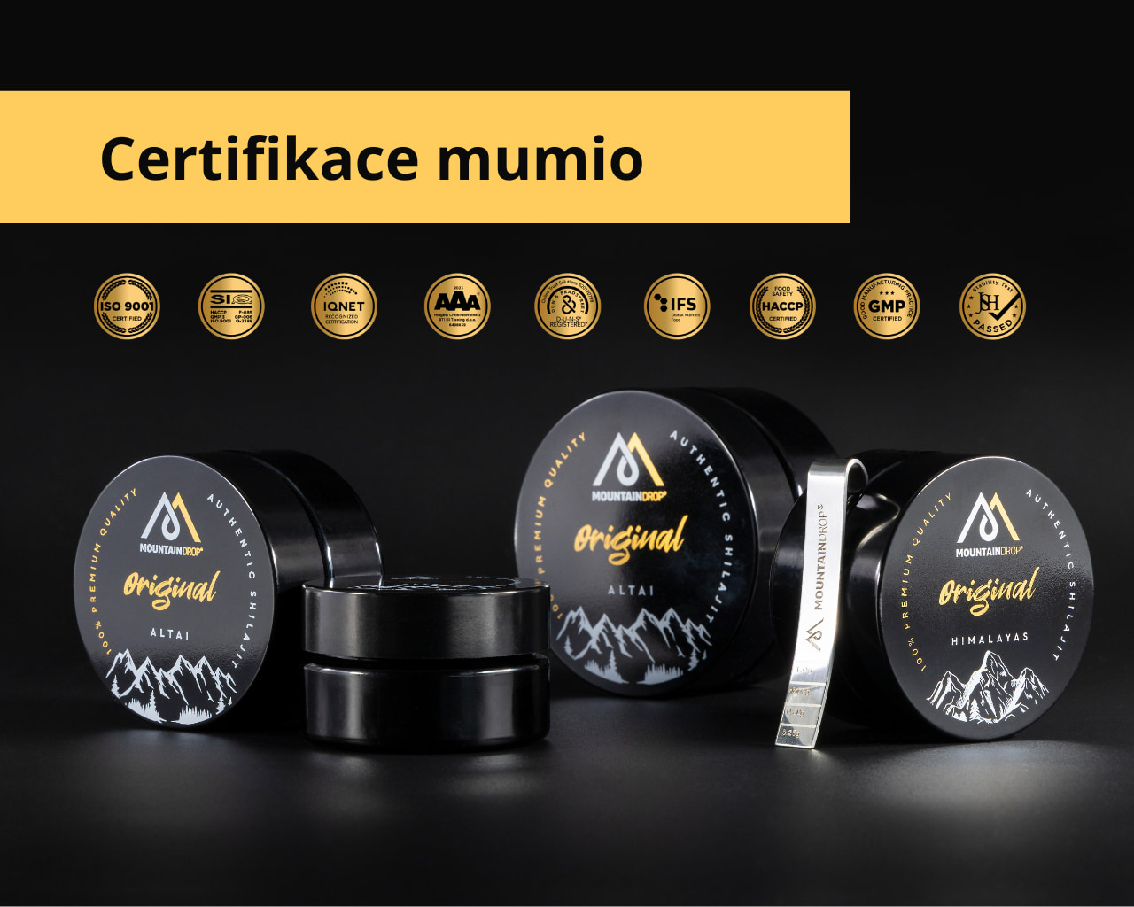 Certifikáty mumio produktů