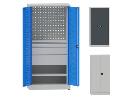 10265 kovova dilenska skrin perfo 1 police 3 zasuvky