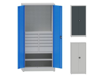 10301 kovova dilenska skrin perfo 1 police 10 zasuvek