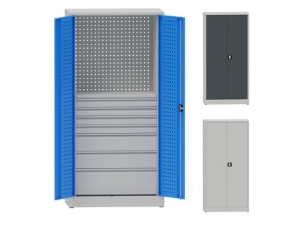 10307 kovova dilenska skrin perfo 7 zasuvek