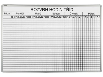 Školní rozvrhová ekoTAB tabule, 100 x 70 cm, 26 tříd